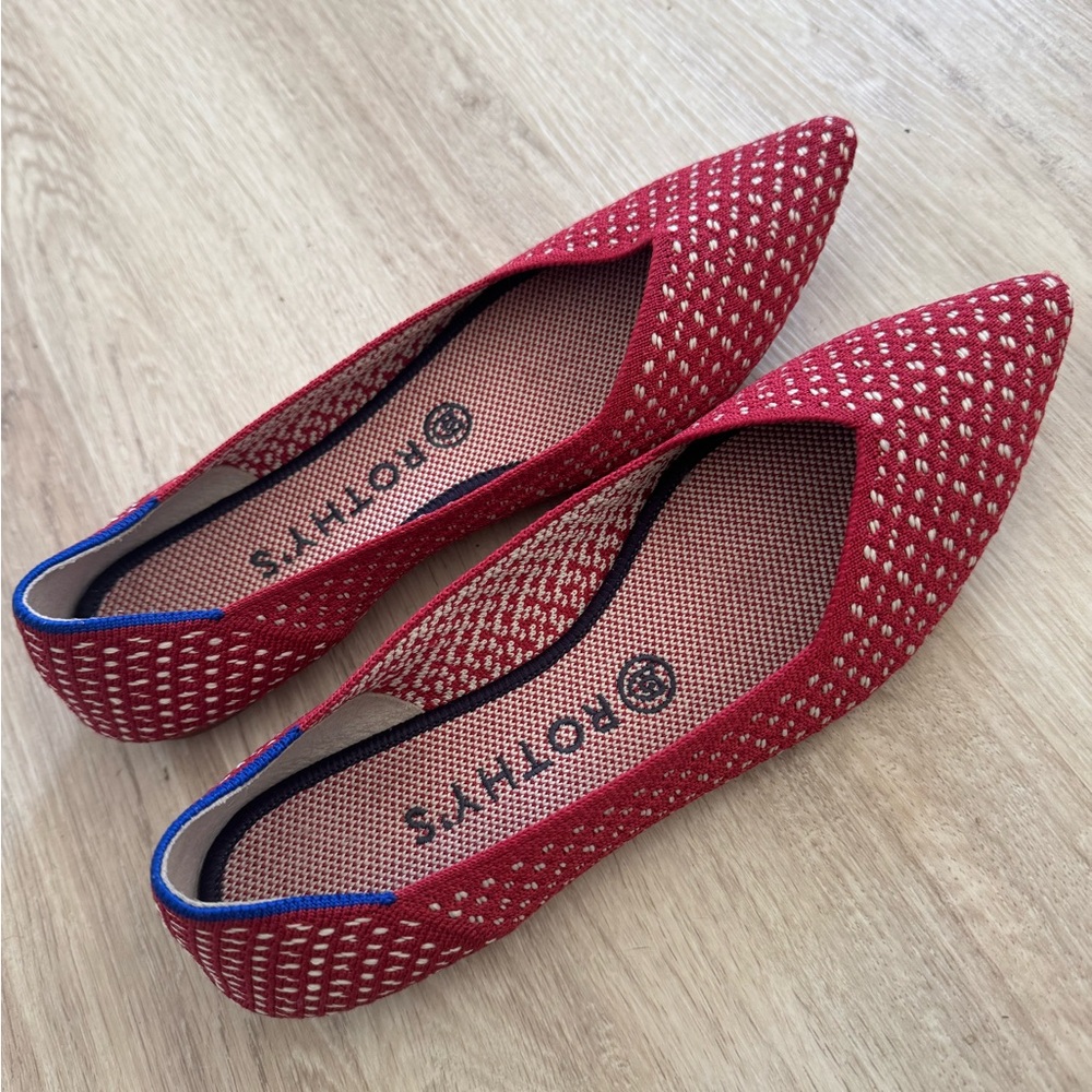 Rothys Red Pointed-Toe Flats